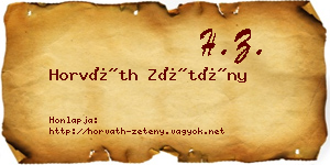 Horváth Zétény névjegykártya